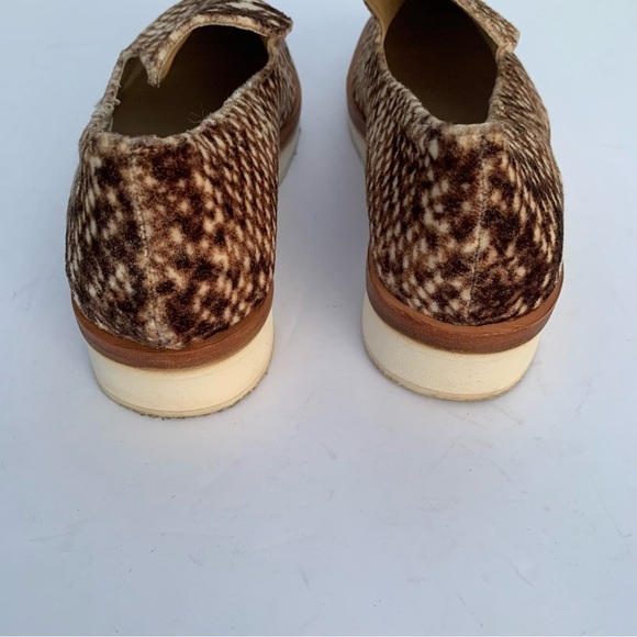 Free People Bohemian Western Snake Eyes Brown and White Loafer Slip Ons - Picture 9 of 12